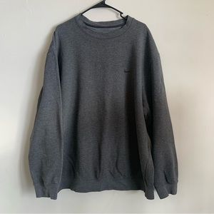 Vintage Y2K Nike Sweatshirt Men's 2XL Gray Mini Swoosh Crewneck Pullover